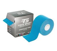 TS Take Sport® Kinesiology Tape 5 cm x 5 m - 1 rollo azul elástico, kinesiotape de algodón y elastano, cinta kinesiológica adhesiva, vendaje neuromuscular, ideal fisioterapia, crossfit, boxeo
