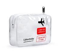 TSA Approved Clear Travel Toiletry Bag | Cuarto Size with Zipper | Airport Airline Compliant Bag | Carry-On Luggage Travel Backpack for Liquids/Bottles | Kit para Hombre y Mujer 3-1-1 | 311 Bag