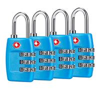 TSA - Candados de equipaje (4 unidades) - Candados de combinación de 3 dígitos - Candados de viaje aprobados para maletas y equipaje (azul)