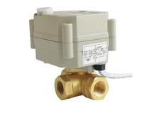 Tsai Fan DC 5V 12V 24V Motorized Valve IP67 CE DN8,DN10 T/L Port Electric Valve For Air Water Control Metal Gear IP67(NPT_5V_CR201)