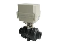 Tsai Fan PVC Motorized Ball Valve 3/4" DC12V DC24V 2/3/5/7 Wires Actuated Ball Valves DN20 Plastic Ball Valve For Heating Water(NPT THREAD_DC12V_CR201)
