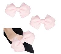 Tsangbaby 2 piezas Clips para zapatos de señora Joyas para zapatos Joyas de cordones Hebilla para zapatos con lazo Pinzas de zapato extraíbles para boda Accesorios (Rosa)