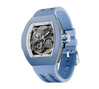 TSAR BOMBA Reloj automático intercambiable atómico para hombre, colección FKM, reloj azul cielo para hombre