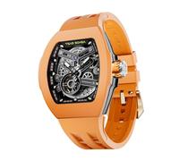 TSAR BOMBA Reloj automático intercambiable atómico para hombre, colección FKM, reloj naranja para hombre