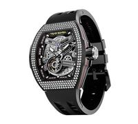 TSAR BOMBA Reloj automático intercambiable atómico para hombre, colección Swarovski Zirconia Collection, reloj negro para hombre