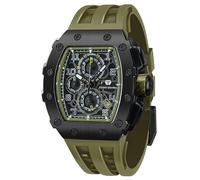 TSAR BOMBA Reloj de Lujo Hombre - Cristal de Zafiro - Movimiento de Cuarzo Japonés - Cronógrafo Watch - Impermeable 50M - Correa de Silicona - Calendario Luminoso - Regalos para Hombres TB8204