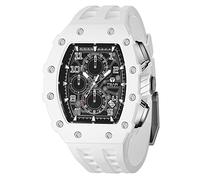 TSAR BOMBA Reloj de lujo para hombre, resistente al agua hasta 50 m, movimiento de cuarzo japonés, caja de acero inoxidable, cristal de zafiro con cronógrafo, función de fecha, reloj de regalo único