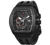 TSAR BOMBA Relojes de cuarzo para hombre, resistentes al agua, 50 m, analógico, de lujo, cronógrafo, calendario, fecha, vestido de negocios, trabajo, reloj de pulsera grande de cara cuadrada