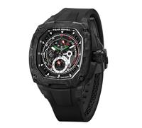 TSAR BOMBA Relojes de lujo para hombre, de fibra de carbono, reloj mecánico intercambiable con materia oscura, reloj automático TB8602, negro