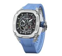 TSAR BOMBA Relojes de lujo para hombre, reloj automático intercambiable con materia oscura, azul silblue