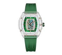 TSAR BOMBA Relojes de pulsera para mujer, cristal de zafiro, movimiento de cuarzo suizo, con goma de flúor, diseño clásico de tonneau, luminoso, resistente al agua hasta 30 m, hermosos regalos para