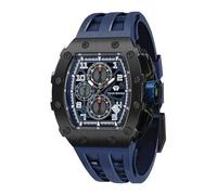 TSAR BOMBA Relojes Hombre Tonel Lujo Reloj de Pulsera Cristal Zafiro Movimiento Japonés Impermeables 50M Luminoso Fecha Esqueleto Cuadrados Analogico Deportivo Cronógrafo Reloj de Hombre