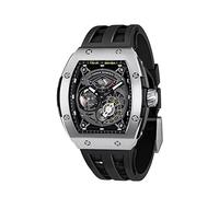 TSAR BOMBA Relojes para Hombres Reloj Mecánico Automático Reloj de Pulsera Esqueleto Impermeable Reloj analógico Tonneau Relojes Replica Regalo Gran Esfera Dial Cool Watch