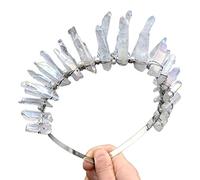 TSBB Double-Deck Natural Crystal Crown Headband Women's Handmade Pearl Hair Hoop Party Gift Bridal Hair Accessories