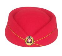 TSBB Gorro de azafata de aerolínea,Gorro de azafata de aerolínea para Mujeres Uniformes,Accesorios de Juego de Roles,Boina de azafata con Insignia,Sombrero de Disfraz para actuaciones en Escenario