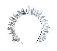 TSBB Quartz Headband Natural Crystal Head Loop Natural Matter Rainbow Stone Crown Boho-Style Rhinestone Tiara
