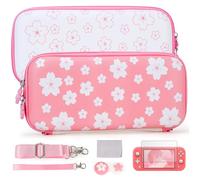 Tscope - Funda rígida para Nintendo Switch Lite, color rosa Sakura con protector de pantalla de cristal y tapas para los pulgares (Switch Lite rosa)