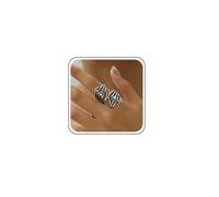 TseenYi Anillo abierto de calavera de mano, anillo ajustable de esqueleto gótico, anillos oscuros, anillos de mano de calavera doble, anillos de mano punk con personalidad, Aleación de zinc
