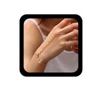 TseenYi Anillo De La Mano De Cadena De Oro Lentejuelas Esclavo Anillo Pulsera Boho Moneda Disco Cadena De Enlace Esclavo Pulseras Círculo Redondo Lentejuelas Dedo Pulseras