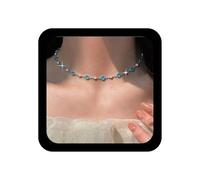TseenYi Bohemia Azul Cz Collar Gargantilla Vintage De Zafiro De Imitación Diminutos Collares De Estación De Cristal Ajustable Cz Clavícula Collares De Cadena De Joyería Para Las Mujeres