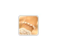 TseenYi Bohemia Barroco Perla Pulsera De Oro Irregular De La Mano De Perlas De La Vendimia De Cuentas De La Estación De Enlace De La Cadena Brazalete Arnés De Joyería Pulsera Para Las Mujeres