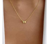 TseenYi Boho Mariposa Colgante Collar De Oro Esmalte Collar De Mariposa Vintage Mariposa Collar De Cadena Diminuta Mariposa Gargantilla Collar Minimalista Cadena De Joyas Para Mujeres Y Niñas Regalos
