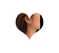 TseenYi Boho Pendientes de Borla de Oro con Perlas Largas, Cadena de Perlas Pequeñas, Estilo Vintage de la Joyería Para Mujeres y Niñas