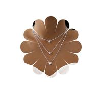 TseenYi Capas De Cristal Colgante Collar De Plata Cz Corazón Estrella Collar De Circón Lágrima Collares Gargantilla De Varias Capas Brillantes Cz Collar Collares De Cadena De Joyería Para Las Mujeres