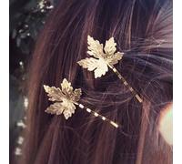 TseenYi Clips de cabello de arce de hoja barrete Horquilla de hoja de oro Pins de bobby de cabello de hojas de arce Hojas de pelo Autumn Leafs Beatpins Cañas CLAMPS Cabello de la boda Clip de cabeza