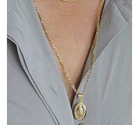 TseenYi Collar bohemio con colgante simple de la Virgen María, joyería de moda para mujeres y niñas, sin talla, Metal, dorado