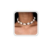 TseenYi Concha De Cauri Collar Gargantilla Boho Mar Collar De Concha Negro Ajustable Conchas Collares Cortos Verano Collares De Cauri Playa Océano Joyería