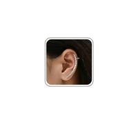 TseenYi Cz Oído Brazalete Envolver Pendientes Oído Brazalete Aro Climber Pendientes Plata Curved Brazalete Arete Crystal Arc Cartílago Pendientes Ear Jewelry para mujeres y niñas (1pcs)