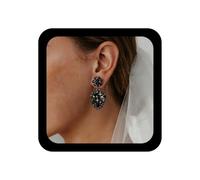 TseenYi Negro Cz Pendientes De La Lágrima De Imitación De Ónix Vintage Pendientes Colgantes Pendiente De La Gota De Agua Joya Punk Zirconia Cúbica Joyería Pendiente De La Declaración Para Las Mujeres