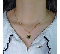 TseenYi Obsidiana Negro Collar De Corazón De Oro De Ónix Collar Colgante De Corazón De Cristal Negro Collar Colgante De Piedras Preciosas Pequeñas Beadeds Collar De Cadena De Joyería Para Mujeres