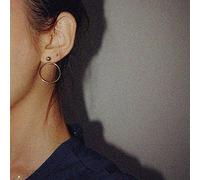 TseenYi Pendientes circulares redondos huecos de karma. Pendientes minimalistas elegantes para mujeres y niñas, Metal