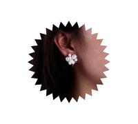 TseenYi Pendientes de perlas en racimo Pendientes de racimo de perlas de circonia cúbica dorada Pendientes flores en racimo perlas pequeñas Pendientes bolas racimo perlas pequeñas Pendientes perlas