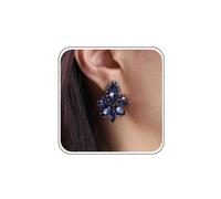 TseenYi Pendientes Marquesa De Cristal Azul Zafiro Marino Pendientes De Diamantes De Imitación Pendientes De Pera Lágrima Azul Cz Cristal Cluster Pendientes De Boda Prom Cluster Pendientes De Joyería