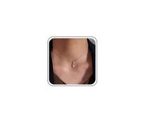 TseenYi Pequeño Collar De Diamantes Lágrima Cz Lágrima Colgante Collar De Oro Wtaerdrop Colgante Collar De Cristal Diminutas Gotas De Agua Collar Gargantilla Joyas Para Mujeres Y Niñas