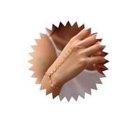 TseenYi Pulsera de anillo de cadena de mano con lentejuelas doradas, pulsera de anillo de esclavo, pulsera bohemia de cadena de disco, pulseras esclavas circulares redondas con lentejuelas