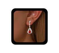 TseenYi Vintage De Imitación De Rubí Pendientes De Lágrima Cz Gota De Agua Colgante Pendientes De Cristal Rojo Pendiente De La Boda Candelabros De Circonio Cúbico Pendiente De Joyería Para Las Mujeres