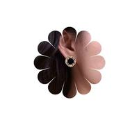 TseenYi Vintage Pendientes De Perlas De Terciopelo Negro De Oro De Perlas Redondas Filigrana Pendientes De Perlas De Novia Beadeds Stud Pendientes De Terciopelo Negro Círculo Pendientes