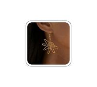 TseenYi Vintage Sol Pendientes De Oro Remolino De Alambre En Espiral Pendientes Gota Sol Hueco Cuelgan Gancho Pendiente Exagerar Sunburst Filigrana Gota Pendiente Personalidad Joyería Geométrica