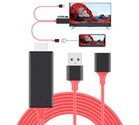Tsemy Cable adaptador HDMI a USB, adaptador de cable hembra a HDMI macho HDTV para teléfono Android OS a monitor de TV proyector (rojo)