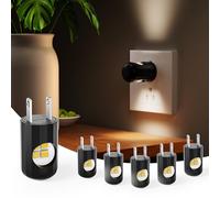 TSEXES - Paquete de 6 luces nocturnas enchufables en la pared, sensor de atardecer a amanecer, luces LED nocturnas para niños, cocina, pasillo, baño, recámara, 3000 K