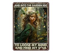 TSEZLOJH Letrero de hojalata con texto en inglés "Into The Forest I Go to Lose My Mind Find My Soul Home Office Decoration", 30,5 x 40,6 cm