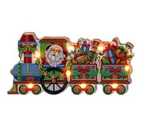 Tsffae 1 Juego De Lámparas De Pintura De Diamante De Tren De Papá Noel con Luces Led, Juego De Dibujo De De Taladro Completo De Navidad 5d, Lámparas De Pintura De Diamante Hechas a Mano para