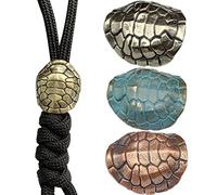 Tsffae 4 Uds. Concha De Tortuga Bestia De Cobre, Diseño De Animal Mítico De Suerte, Cuentas De Barril, Colgantes con Forma De Cuchillo, Joyería DIY, Herramienta Edc, Llaveros De Paracord