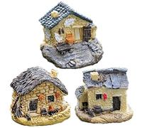 Tsffae Bonsái En Miniatura, 3 Uds., Mini Casas De Piedra De Pueblo, Micropaisaje, Casa En Miniatura, Adornos De Jardín, Accesorios