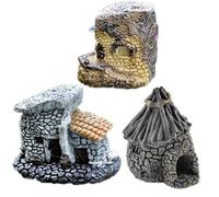 Tsffae Bonsái En Miniatura, 3 Uds., Mini Casas De Piedra De Pueblo, Micropaisaje, Casa En Miniatura, Adornos De Jardín, Accesorios