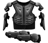 Tsffae Kids Dirt Bike Gear Chaleco De Armadura De Motocicleta con Rodilleras Y Coderas Protector De Pecho De Motocross Chaqueta De Armadura De Equitación para Niños De 6 a 13 Años